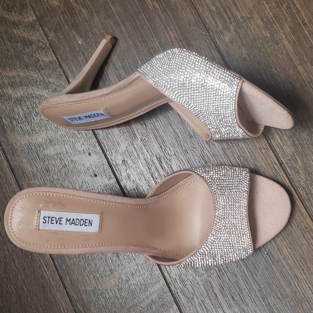 Steve Madden Erinn Rhinestone heel mules Size 9.5